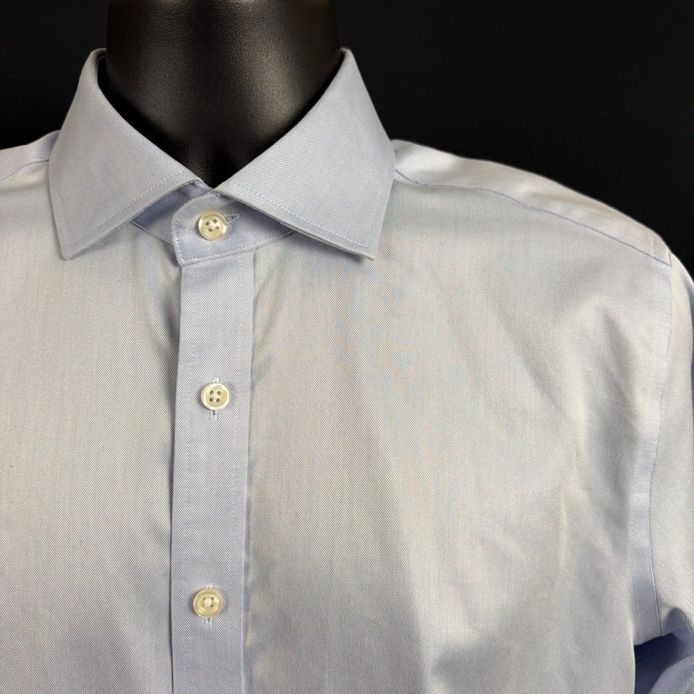 Twillory Mens Button Down Blue 15.5 32/33  Non Iron Safe Cotton